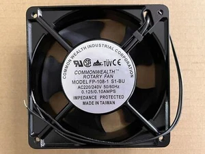 1 PCS COMMONWEALTH Rotary Fan FP-108-1 S1-BU AC 220V 12038 12CM 2 Wire - Picture 1 of 5