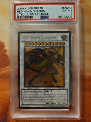 YUGIOH Red Nova Dragon Ultimate Rare (UTR) 1st Edition STBL-EN042 PSA 6 - Image 1 of 2