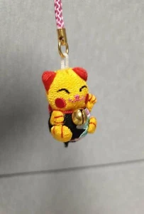 Ciondolo cellulare mascotte bambola giapponese Lucky Cat Fortune Neko Maneki-Neko - Foto 1 di 1