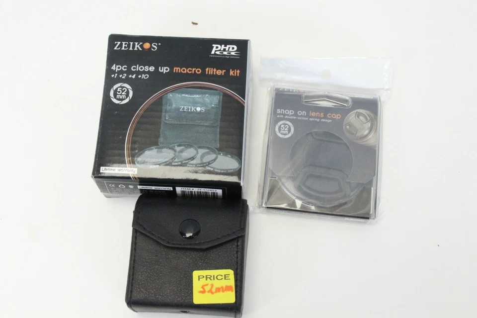 SSE Camera Lens Filters Zeikos  Close Up Macro Kit Lens Cap 52mm - Image 1 of 4