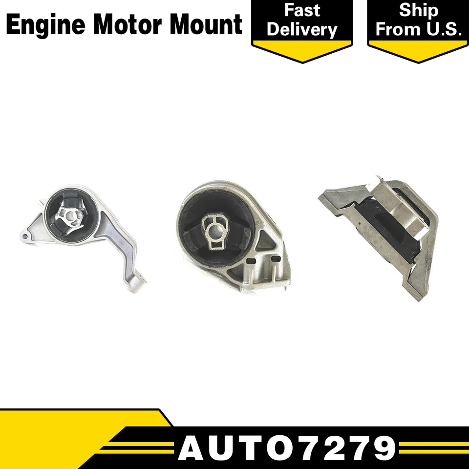 Juego de 3 montaje de motor y transmisión DEA para Saturn Ion L4 2005 sedán de 2,2 L 5 velocidades AT Foto 1 de 4