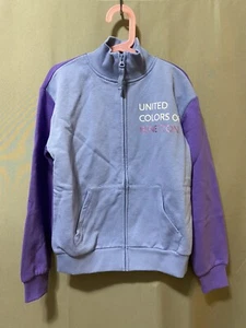 NWT United Colors of Benetton Girls Full-Zip Colorblock Jacket SZ XL Blue/Purple - Picture 1 of 15