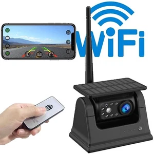 Solar Wireless Magnetic RV Backup Camera HD For Truck Trailer iPhone Android APP - Picture 1 of 18