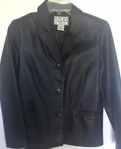 Lederjacke Clio Damen 100% Leder Schwarz P S Petite Small Top Zustand - Bild 1 von 8