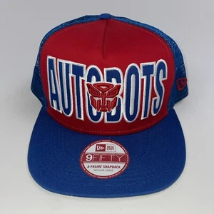 New Era 9FIFTY Transformers Autobots Symbol red blue Trucker Snapback Hat - Picture 1 of 6
