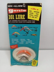 VINTAGE GARCIA 101 LURE New Old Stock Vintage Angelköder auf Karte - Bild 1 von 2