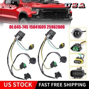 2PCS Headlight Wiring Harness FOR 2007-2012 Chevrolet Silverado 1500 HD 25962806 - Picture 1 of 12