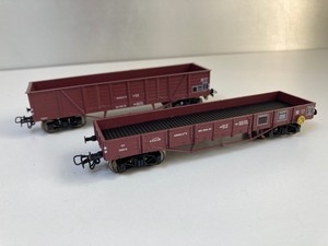 TRAINS ROUSSEAU HO 2 WAGONS Tp PLM RIDELLES BASSES ET TOMBEREAU  MONTES SANS BO