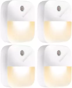4 Pack LED Night Lights Plug into Wall Dusk to Dawn Sensor for Kitchen Bathroom - Picture 1 of 12