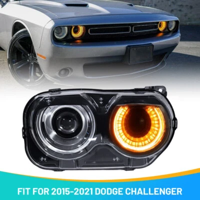 Halogen Projector Headlight Assembly For Dodge Challenger 2015-2023 Passenger Foto 1 de 4