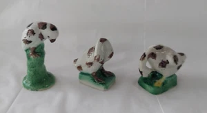 Vintage Vogel Gans & Parot Figur Mudman Ton Keramik weiß braun China 2-3"" - Bild 1 von 7