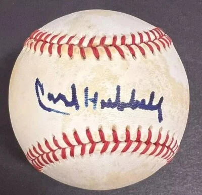 Carl Hubbell Signed Official NL Baseball NY Giants Bold Autograph PSA COA HOF - Image 1 of 4
