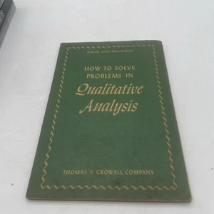 1946 How To Solve Problems In Qualitative Analysis By Babor & Macalpine Book - Imagen 1 de 3