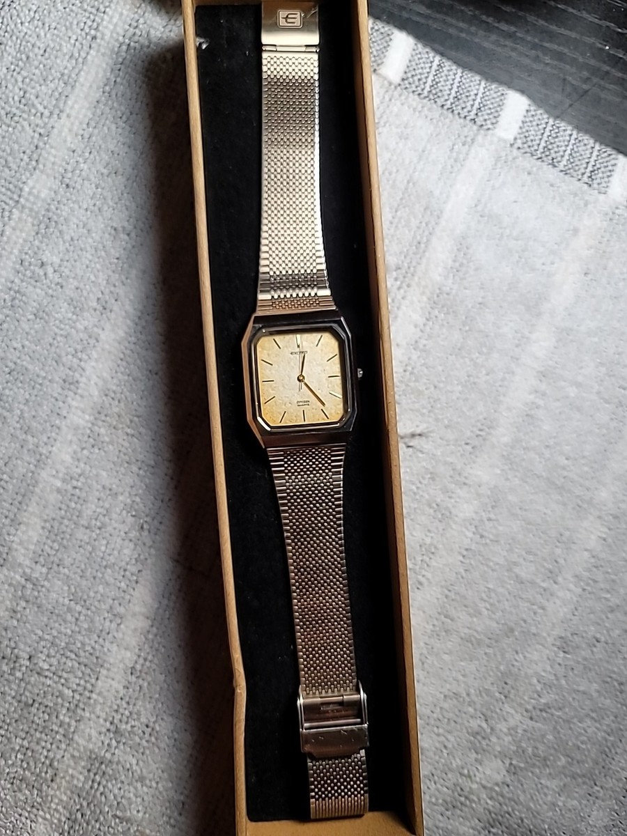 Vintage 1989 Near MINT Citizen Exceed 2730-273699 Gold Tank Quartz