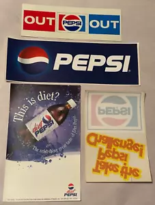Lote de x4 pegatinas vintage para ventana publicitaria de Pepsi Cola de entrada/salida, desafío+ - Imagen 1 de 3