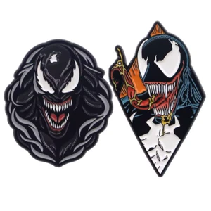 2er Set Venom Pin Anstecker Comic Spiderman Spinne Vers Die letzte Dogge Emaille Geschenk - Bild 1 von 7