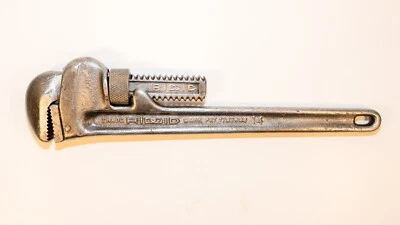 Vintage RIDGID 14" Pipe Wrench - CLEAN - Patent 1727623, Elyria, Ohio USA - Image 1 of 4