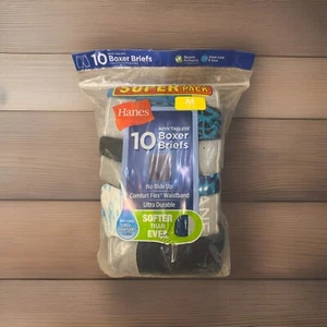 Hanes Boys Printed Boxer Briefs with Comfort Flex Waistband 10-Pack.Size- Medium - Picture 1 of 7