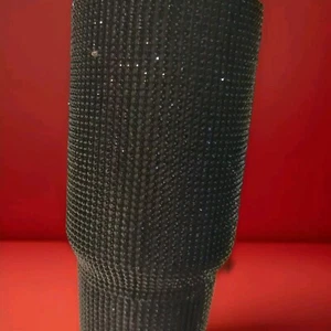40oz Insulated Travel Tumbler- Drink Cup Handle - Black Jeweled - Brand New - Picture 1 of 2