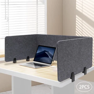 Office Desk Divider Acoustic Partition Reduce Noise Clamp-On Privacy Panel - Picture 1 of 15