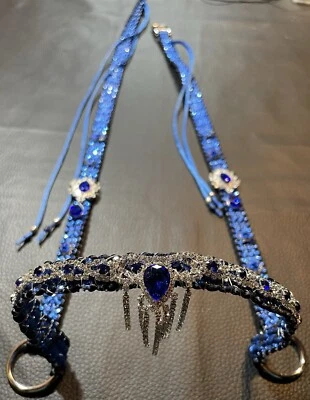 Araber Showhalfter ,Pferdeschmuck Blau, Strass, Pferd - Bild 1 von 4