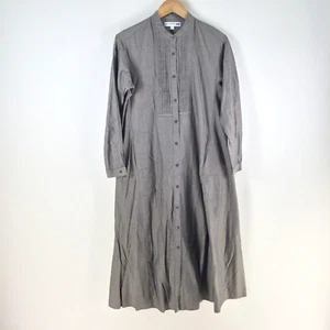 Ines de la fressange uniqlo shirt dress womens XS grey striped midi cotton109896 - Picture 1 of 9
