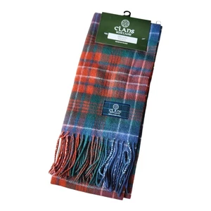 Clans of Scotland Wilson Ancient Tartan Plaid 100% Lambs Wool Scarf W Fringe New - Picture 1 of 11