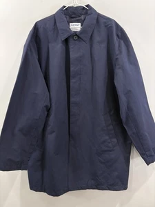 Old Navy Long Coat XL Trench Mac Jacket Lightweight Blue Button Front Classic - Picture 1 of 14