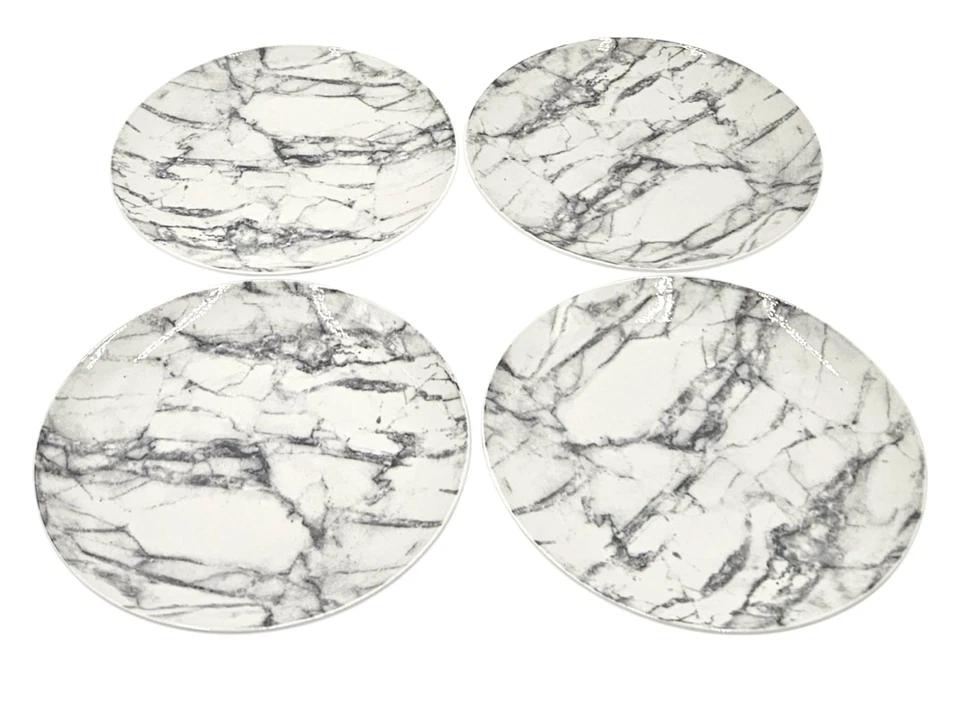 Royal Norfolk Grey & White Marble Pattern 10.5" Dinner Plates Set of 6