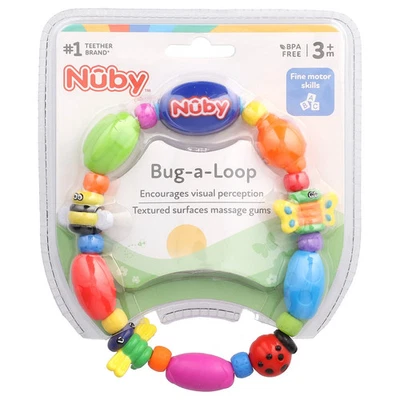Nuby Soothing Teether Bug-a-Loop 3  Months 1 Soothing Teether BPA-Free - Image 1 of 3