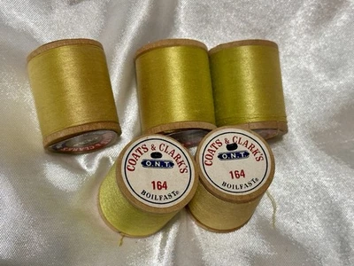 LOT of 5 Coats & Clark’s YELLOW #164 Thread 300 Yd VARIOUS - Image 1 of 4