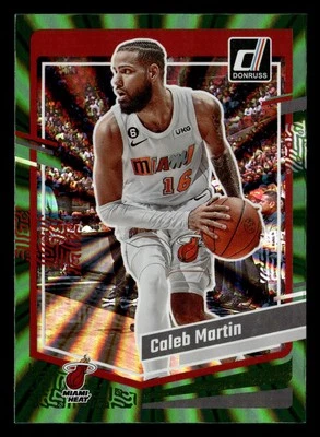 Caleb Martin 2023-24 Donruss #182 Miami Heat GREEN SUNBURST - Image 1 of 2
