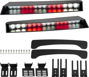 Visor Lights Bar 2-15 LED 29 Flash Patterns Interior Upper Windshield Split Moun - Picture 1 of 6