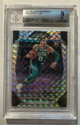 2017-18 Panini Prizm Mosaic Jayson Tatum RC Silver Prizm BGS 9 Mint #20 - Image 1 of 2