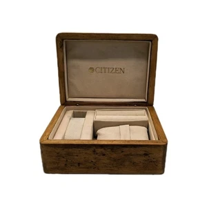 Citizen Wooden Watch Box Presentation Case with Inserts Display Jewelry Storage - Picture 1 of 12