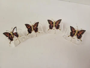 Vintage Unique Lucite Butterfly Napkin Rings - Picture 1 of 4