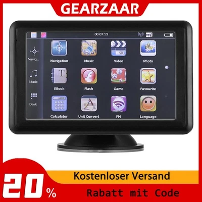 Navigationsgerät Auto EU Karten GPS-Navigation Auto LKW PKW 8G+128MB 5 Zoll - Bild 1 von 4
