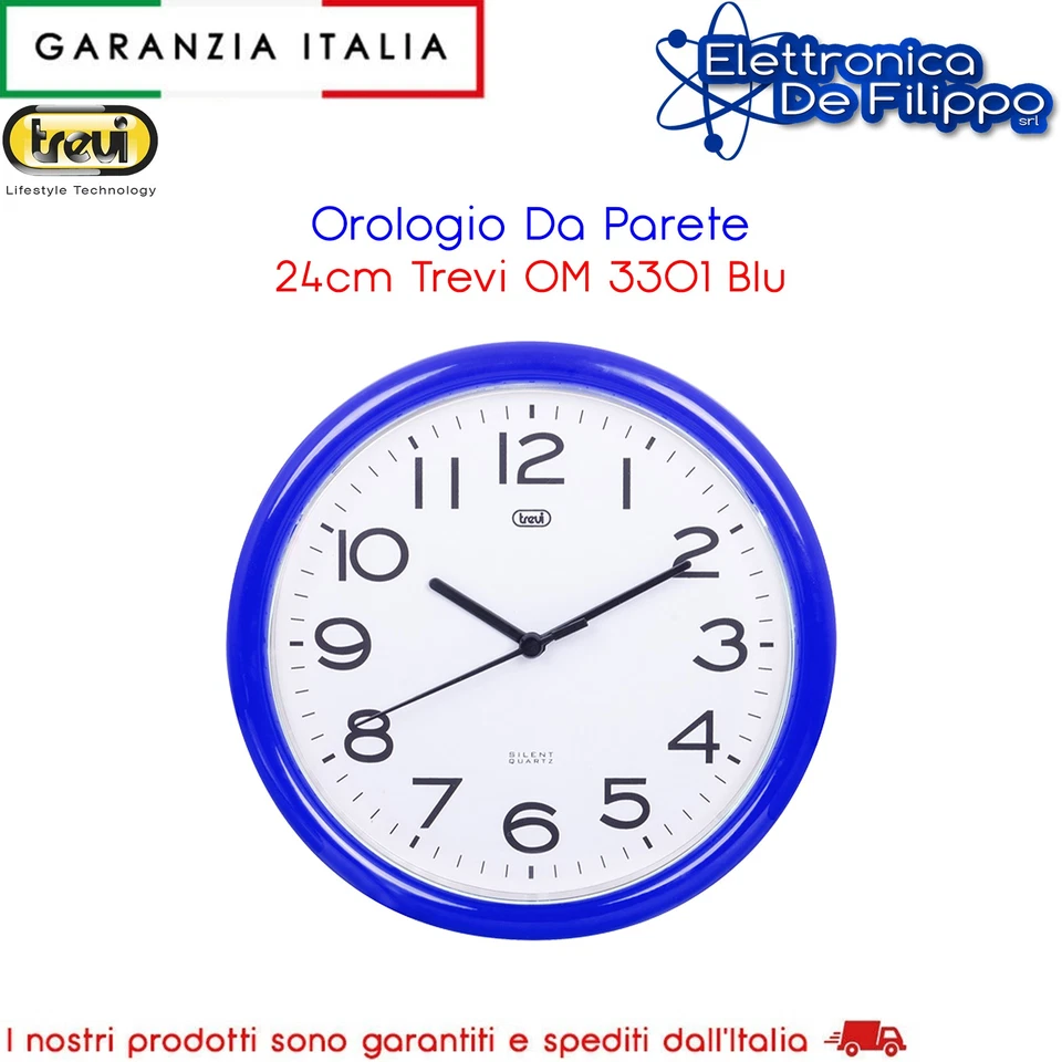 Orologio Da Parete 24cm Trevi OM 3301 Blu - Immagine 1 di 1
