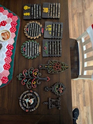 Lote vintage de 11 remaches de hierro fundido/aluminio para macetas o decoración Foto 1 de 4