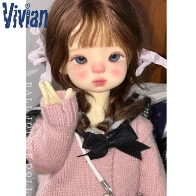 Boneca BJD 1/6 desenho animado sorriso resina menina maquiagem facial roupa conjunto completo - Imagem 1 de 4