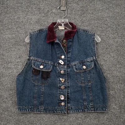 Chaleco Lee DE COLECCIÓN Mujer L Grande Azul Sin Mangas Denim Jean Deadstock Años 90 EE. UU. Foto 1 de 4