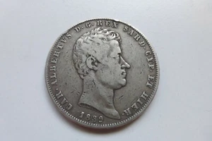 5 Lire Charles Albert ITALIE - ROYAUME DE SARDAIGNE 1839 Turin - Picture 1 of 3