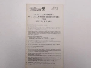 Williams: Stellar Wars-  Instructions Booklet - Picture 1 of 1