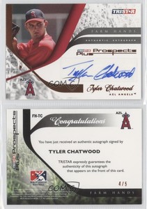 2008 TRISTAR Prospects Plus Farm Hands Authentic Orange /5 Tyler Chatwood Auto