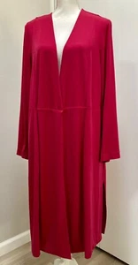 LANE BRYANT Women 22/24P Long Jacket Duster Open Front Side Slit Pockets Stretch - Picture 1 of 12