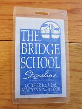 Pearl Jam laminate 1994 Bridge School Benefit + coa Eddie Vedder pass Neil Young