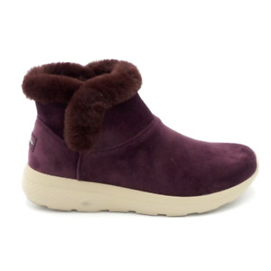 skechers gowalk suede and faux fur boots