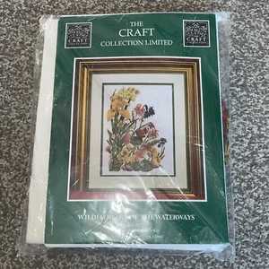 THE CRAFT COLLECTION EMBROIDERY KIT WILDFLOWERS OF THE WATERWAYS new - Picture 1 of 7