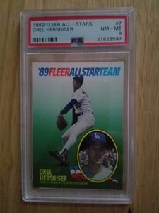 1989 Fleer All-Stars -OREL HERSHISER #7 - PSA 8 NM-MT