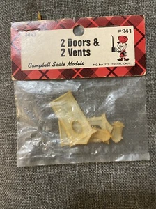 Campbell Doors & Vents 2 In Bag HO Scratchbuilding/Detail #941 - Picture 1 of 1